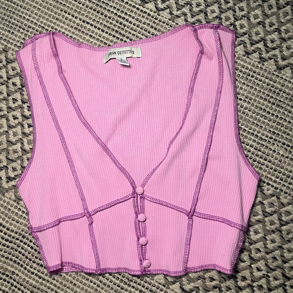 Urban Outfitters Lavender Button-Front Tank Top